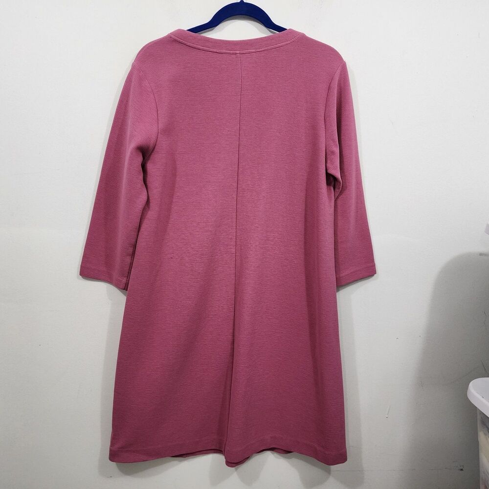 Boden Ottoman Ribbed A Line Dress Hydrangea Pink Ribbed Knit Womens 12T 12-Tall